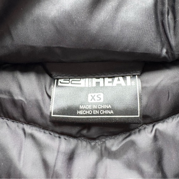 32 DEGREES HEAT Mixed Media Puffer Jacket XS Black Lightweight Packable Outdoor - Picture 3 of 11